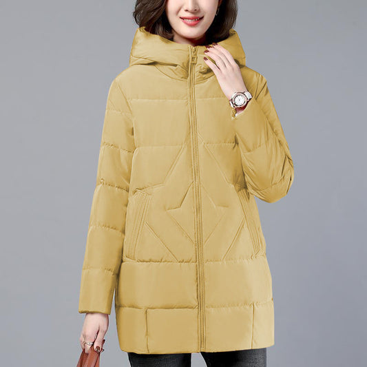Women's New Mid-length Hooded Mid & Plus Size Coat